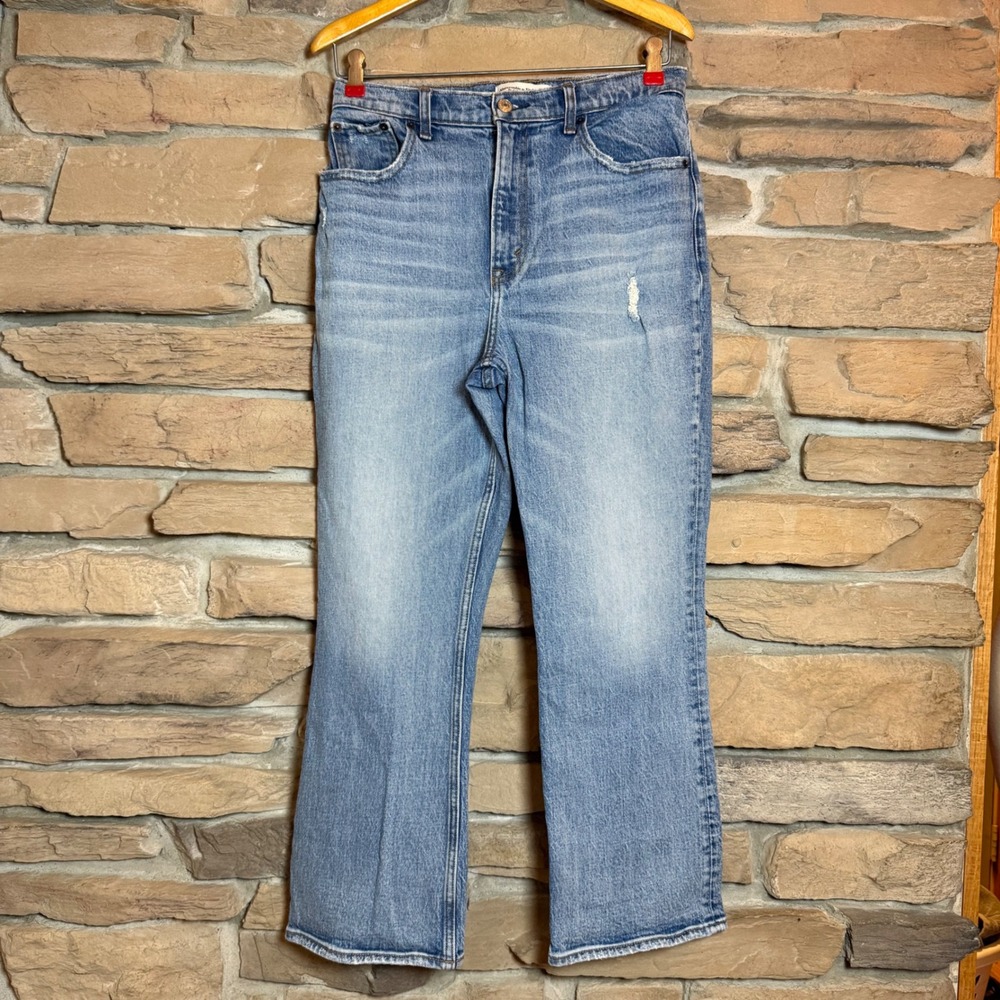Abercrombie & Fitch Faded Blue Wide-Leg Jeans